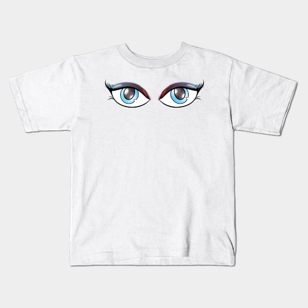 Seductive Eyes  - Face Mask Kids T-Shirt by PorinArt